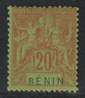 BENIN - N°39 * (1894) 20c Brique Sur Vert - Ungebraucht