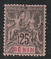 BENIN - N°40 * (1894) 25c Noir Sur Rose - Nuevos