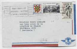 BLASON 2FR+ 18FR HERNANI +40FR PIC BIGORRE LETTRE AVION PARIS 128 1952 TO GUATEMALA CITY AU TARIF - 1941-66 Armoiries Et Blasons