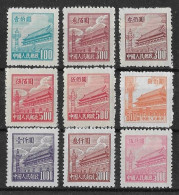 Chine  China** - 1950/51 - YT N° 831 (D) 833A (C+D) 835A (C+D) 836A (C) 837A (D) 839A & 840A (D) - émis Neuf Sans Gomme - Unused Stamps