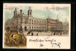 Lithographie Berlin, Reichspostgebäude, Staatssekretär Des Deutschen Reichstags Dr. Heinrich Von Stephan  - Mitte