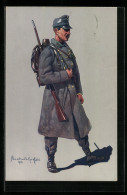 Künstler-AK Tiroler Kaiserjäger In Felduniform Mit Gewehr 1914-1915  - Andere & Zonder Classificatie