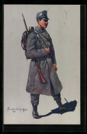 Künstler-AK Tiroler Kaiserjäger In Felduniform Mit Gewehr 1914-1915  - Sonstige & Ohne Zuordnung