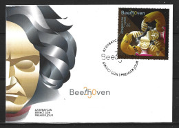 AZERBAIDJAN. N°1260 De 2020 Sur Enveloppe 1er Jour. Beethoven. - Musique