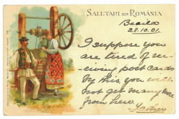 RO 47 - 21281 ETHNIC, Family, Litho, Romania - Old Postcard - Used - 1901 - Rumänien