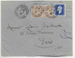 ARC TRIOMPHE 25C PAIRE + DULAC 4FR LETTRE CONFLANS 17.3.1947 AU TARIF - 1944-45 Triumphbogen