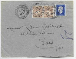 ARC TRIOMPHE 25C PAIRE + DULAC 4FR LETTRE CONFLANS 17.3.1947 AU TARIF - 1944-45 Triomfboog