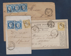 Cérès - 1 Enveloppe , 1 Lettre Et 1 Carte - 1871-1875 Ceres