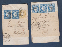 Cérès - 2 Lettres , Convocation Au Tribunal De St Gaudens - 1871-1875 Ceres