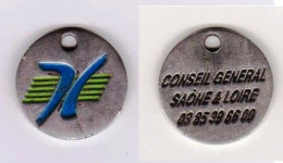 Jeton De Caddie  " Conseil Général De Saöne Et Loire "  (recto-verso) [B]_Je359 - Trolley Token/Shopping Trolley Chip