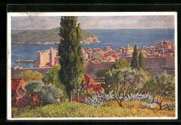 AK Dubrovnik / Ragusa, Vue Prise Du Nord-Est Et île Lacroma  - Croatia