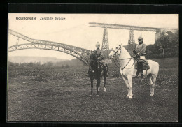 CPA Bouillonville, Zerstörte Pont Avec Zwei Des Soldats Auf Chevauxn  - Other & Unclassified