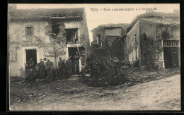 CPA Eply, Ecke Langenbergplatz Et V. Ovenstrasse Avec Des Soldats Et Ruines  - Other & Unclassified