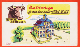 06181 / LA VACHE SERIEUSE Crème Double Crème De Gruyère Pour 30 Bons Cette Superbe Eglise / Buvard EFGE 1950s Cppub - Alimentaire