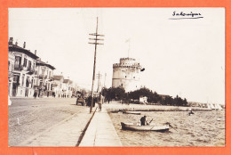 06437 / ♥️ ⭐ ◉  Carte-Photo Peu Commun SALONIQUE Thessalonique Quai Barque Pecheur Tour BLANCHE 09-06-1929  - Grèce