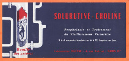 06143 / PARIS IV Laboratoire DAUSSE 4 Rue AUBRIOT Prophylaxie Traitement Vieillissement SOLURUTINE-CHOLINE Buvard - Chemist's