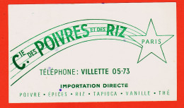 06169 / PARIS VILLETTE Cie Des POIVRES Et Des RIZ Importation Directe Poivre Epice Tapioca Vanille Thé Buvard-Blotter - Alimentaire