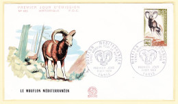 06006 / FDC N°693 Le MOUFLON MEDITERRANEEN Fond Mondial Nature 1er Premier Jour Emission PARIS 11 Octobre 1969 F.D.C - 1960-1969