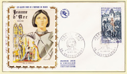 06000 / ♥️ ⭐ ◉ FDC Soie JEANNE D'ARC 1412-1431 Sacre CHARLES VI Par CHESNOT Premier Jour VAUCOULEURS 16-11-1968 F.D.C   - 1960-1969