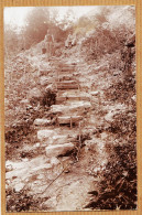 06318 / Métier Rural écrit Polonais Hongrois ? Pays Est Carte-Photo à Localiser 1900s Construction Escalier En Pierre - Autres & Non Classés