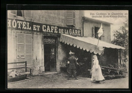 CPA Chambley, Hotel Et Cafe De La Gare, Gasthaus Et Deutsche Rote-Kreuz-Station  - Altri & Non Classificati