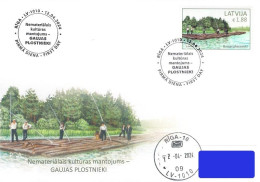 Latvia Lettland Lettonie 2024 (06) Cultural Heritage - Rafters Of Gauja (addressed FDC) - Lettland