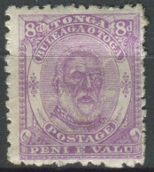 Tonga 1892 SG13 8d Bright Mauve King George I MNG - Tonga (1970-...)