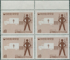 Korea South 1961 SG410 40h Tuberculosis Vaccination Week Block MNH - Corée Du Sud