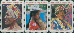 French Polynesia 1987 Sc#452-454,SG498-500 Polynesian Faces Set MNH - Autres & Non Classés