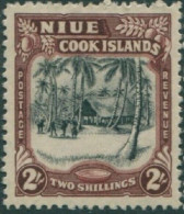 Niue 1938 SG76 2/- Black And Red-brown Native Village MNH - Niue