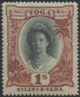Tonga 1922 SG63 1/- Queen Salote MH - Tonga (1970-...)
