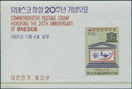 Korea South 1966 SG671 7w UNESCO Symbols And Emblem MS MNH - Corée Du Sud