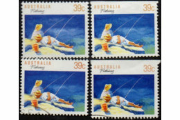 Australia 1989 SG1179 39c Fishing Inc Booklet Issue Both Perfs Set FU - Altri & Non Classificati