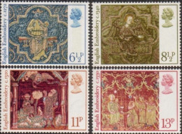 Great Britain 1976 SG1018-1021 Christmas Medieval Embroidery Set MNH - Sin Clasificación