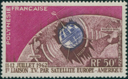 French Polynesia 1962 Sc#C29,SG23 50f TV Satellite MNH - Otros & Sin Clasificación