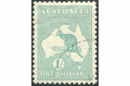 Australia 1929 Sc#98,SG109 Kangaroo 1/- Blue-green SMW Full Gum CTO - Autres & Non Classés