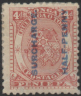 Tonga 1894 SG21 ½d On 4d Chestnut Coat Of Arms MH - Tonga (1970-...)