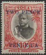 Tonga 1923 SG66 2d On 10d King George II MLH - Tonga (1970-...)
