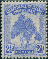 Gilbert & Ellice Islands 1911 SG11 2½d Ultramarine Pandanus Pine MLH - Islas Gilbert Y Ellice (...-1979)
