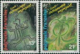 French Polynesia 1987 Sc#460-461,SG507-508 Rock Carvings Set MNH - Other & Unclassified