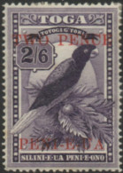 Tonga 1923 SG69 2d On 2/6d Red Shining Parrot MNH - Tonga (1970-...)
