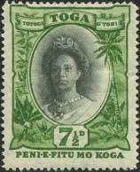 Tonga 1922 SG61 7½d Queen Salote MH - Tonga (1970-...)