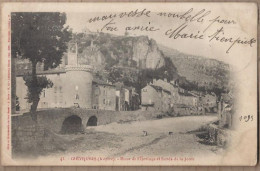 CPA 48 - MEYRUEIS - Tour De L'Horloge Et Bords De La Jonte - TB  PLAN Cours D'eau Centre Ville + Jolie Oblitération 1903 - Meyrueis