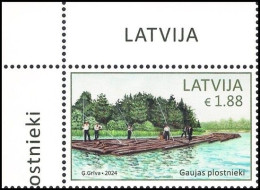 Latvia Lettland Lettonie 2024 (06) Cultural Heritage - Rafters Of Gauja (corner Stamp) - Lettonia