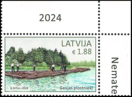 Latvia Lettland Lettonie 2024 (06) Cultural Heritage - Rafters Of Gauja (corner Stamp) - Lettonia