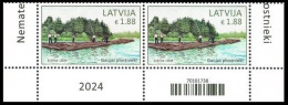 Latvia Lettland Lettonie 2024 (06) Cultural Heritage - Rafters Of Gauja (pair) - Lettonia