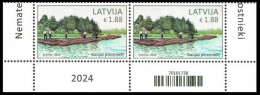 Latvia Lettland Lettonie 2024 (06) Cultural Heritage - Rafters Of Gauja (pair) - Latvia