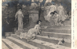 PAINTING, FINE ARTS, SALON DE 1906, YOUTH HAVING FUN, ARTIGUE, WOMEN, FRANCE, POSTCARD - Peintures & Tableaux
