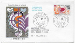 Enveloppe Premier Jour - Mois Mondial Du Coeur 8 Avril 1972 Paris (75) F.D.C N° YT 1711 (circulé) - 1970-1979
