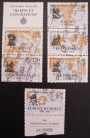 1988 LES GRANDS NAVIGATEURS FRANÇAIS Avec CARTE - SÉRIE COMPLETE 6 TIMBRES - Dusquene,Bougainville,La Pérousen, Suffren - Sonstige & Ohne Zuordnung